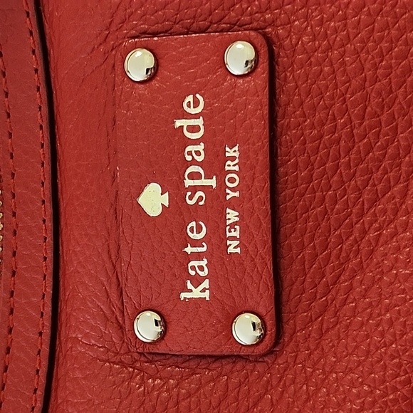 Kats Spade Red Leather Satchel With Strap - Picture 6 of 16